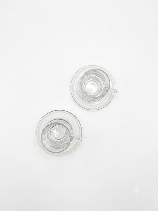 Clear Glass Cup & Saucer