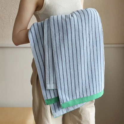 Striped Geometric Cotton Towels Soft Face Towel Long-Staple Cotton Absorbent Bath Towel Household Hotel Towels