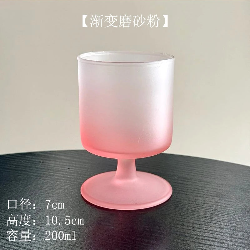 Ins Bla Base Glass Cup Juice Cup Home Use Transparent High Foot Cup Creative High-End Red Wine Cup Nordic Sle Beverage Cup