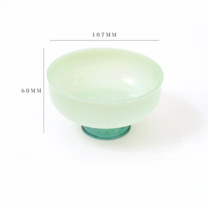 Color Blocking Glass Bowl Soup Bowl Tableware Decoration Household Heat-Resistant Transparent Bowl Spoon Set Fruit Salad Bowl