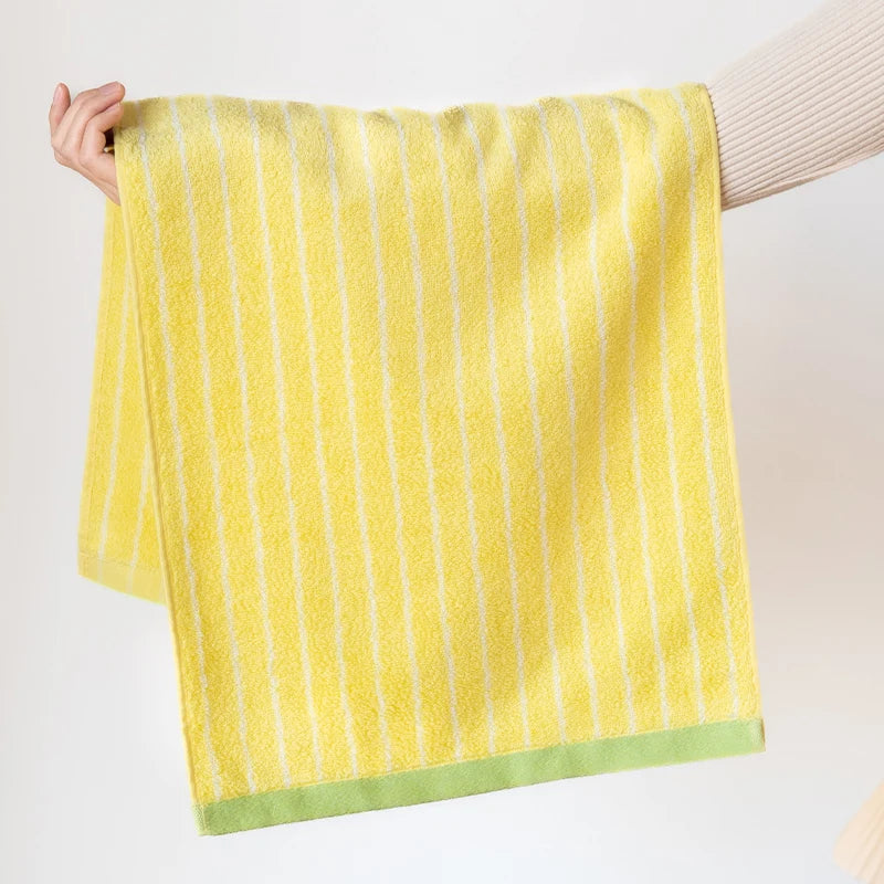 Striped Geometric Cotton Towels Soft Face Towel Long-Staple Cotton Absorbent Bath Towel Household Hotel Towels