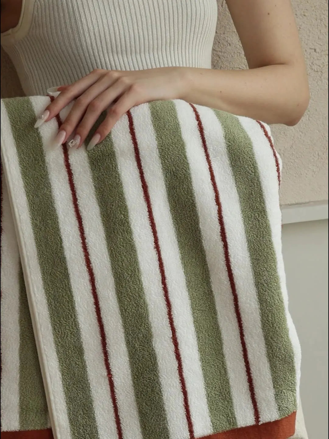 Striped Geometric Cotton Towels Soft Face Towel Long-Staple Cotton Absorbent Bath Towel Household Hotel Towels