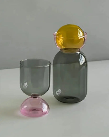 "Everyday Elegance: Colored Glass & Water Kettle" 　