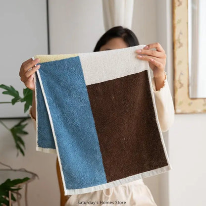 Color Matching Pure Cotton Towels Yarn-Dyed Face Soft Towel Class Long-Staple Absorbent Bath Towel Kids Towel