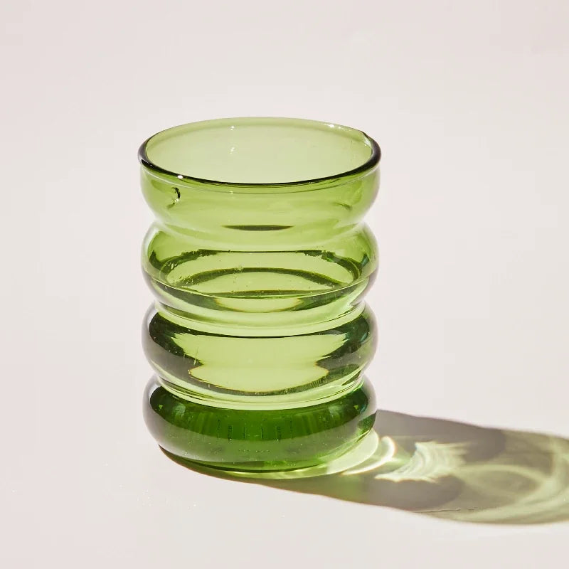 Creative Glass Cup Heat-Resistant Tumbler Drinkware Tea Juice Milk Coffee Mug Home Water Glasses Ripple Mug 250Ml