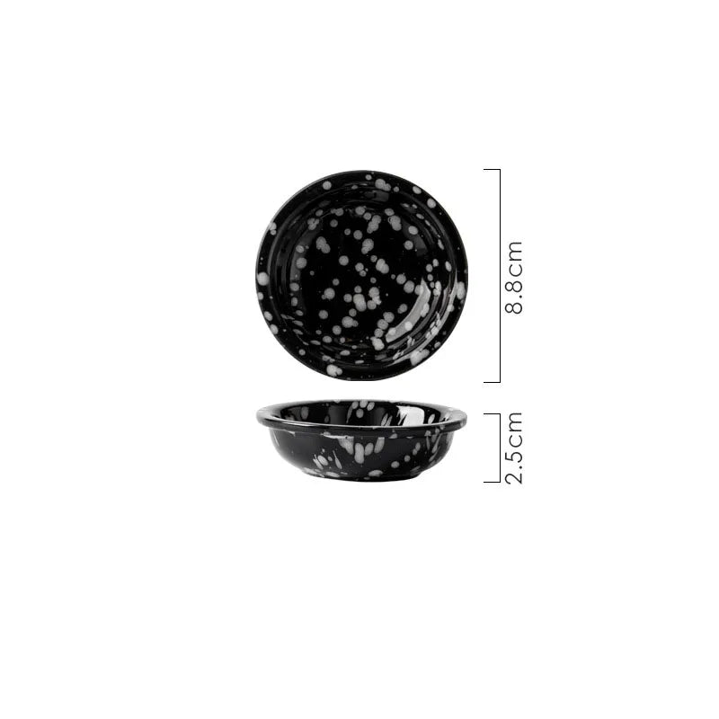 Modern Ceramic Plate Set Creative Splashing Ink Decor Breakfast Bread Plates Afternoon Tea Desktop Dessert Dish Kitchen Cutlery