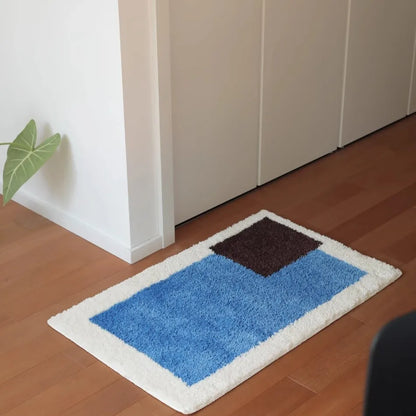 Floor anti Slip Pad Aesthetic Home Room Decor Geometric Tufting Bathroom Mat Soft Rug Bedroom Carpet Doormat