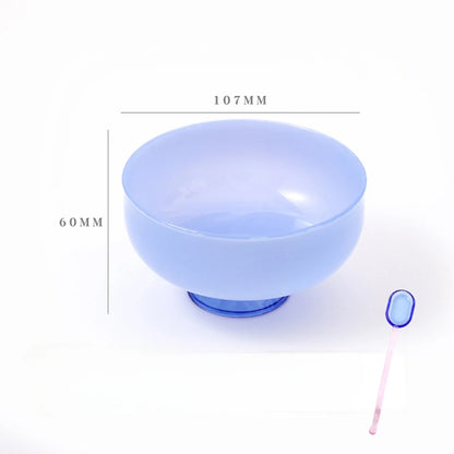 Color Blocking Glass Bowl Soup Bowl Tableware Decoration Household Heat-Resistant Transparent Bowl Spoon Set Fruit Salad Bowl