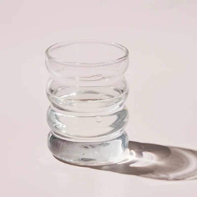 Creative Glass Cup Heat-Resistant Tumbler Drinkware Tea Juice Milk Coffee Mug Home Water Glasses Ripple Mug 250Ml
