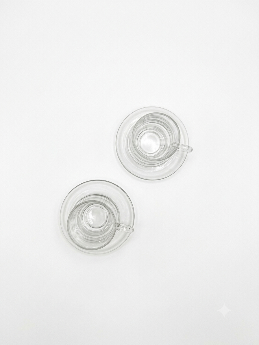 Clear Glass Cup & Saucer