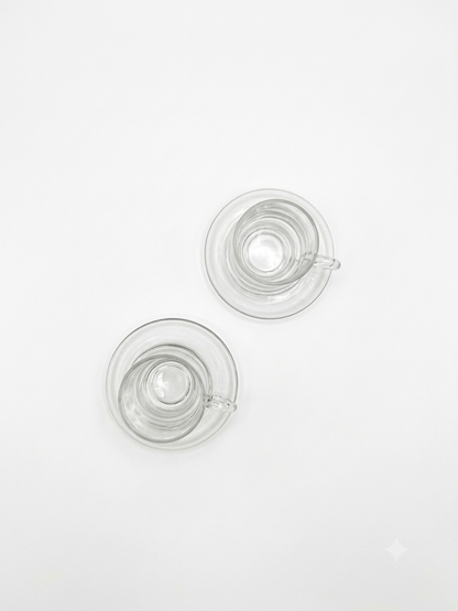 Clear Glass Cup & Saucer