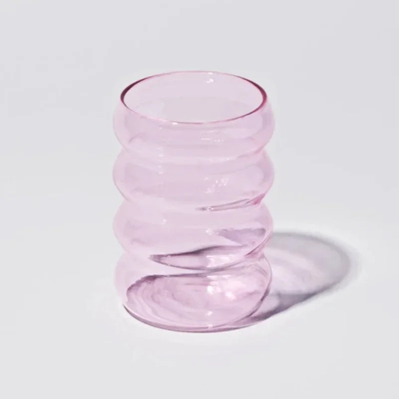 Creative Glass Cup Heat-Resistant Tumbler Drinkware Tea Juice Milk Coffee Mug Home Water Glasses Ripple Mug 250Ml