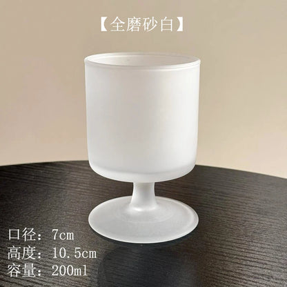 Ins Bla Base Glass Cup Juice Cup Home Use Transparent High Foot Cup Creative High-End Red Wine Cup Nordic Sle Beverage Cup
