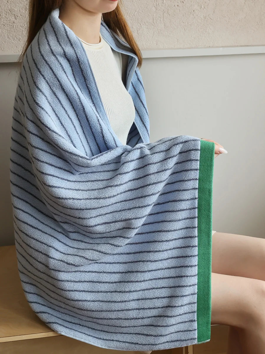 Striped Geometric Cotton Towels Soft Face Towel Long-Staple Cotton Absorbent Bath Towel Household Hotel Towels