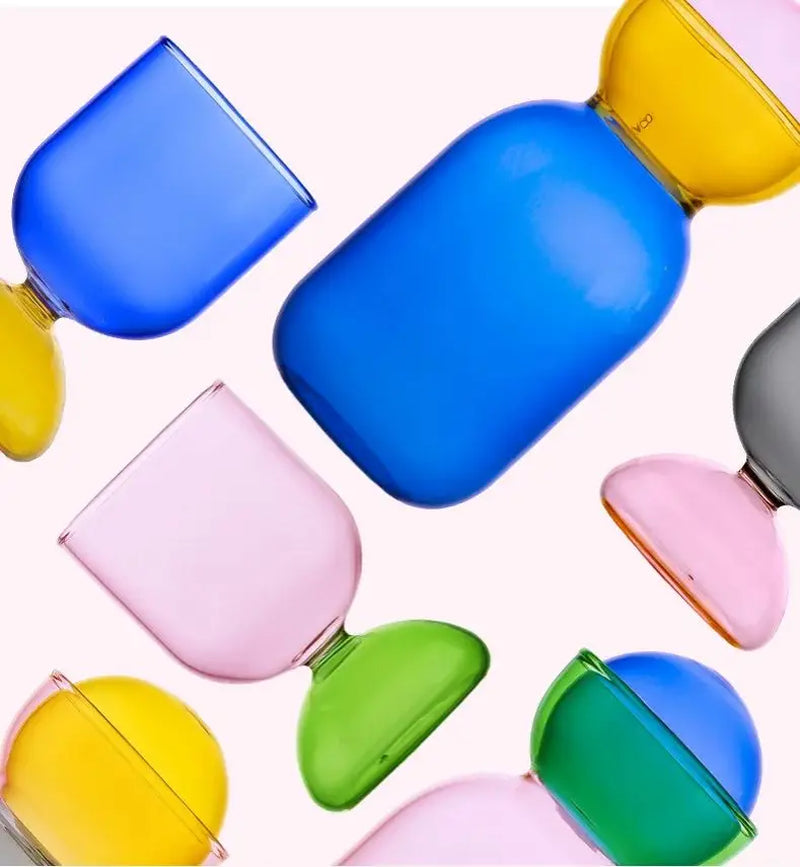 "Everyday Elegance: Colored Glass & Water Kettle" 　